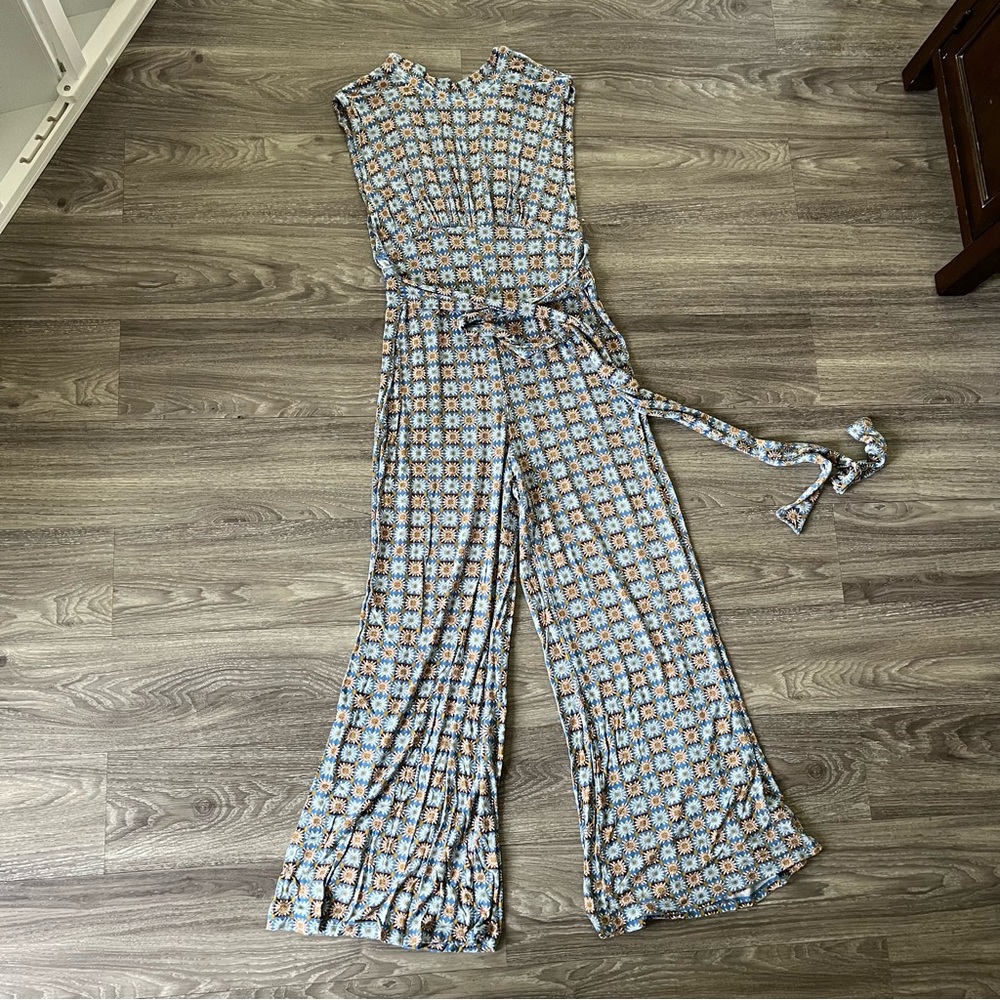Free People Blue and Orange Patterned Jumpsuit - Picture 5 of 11